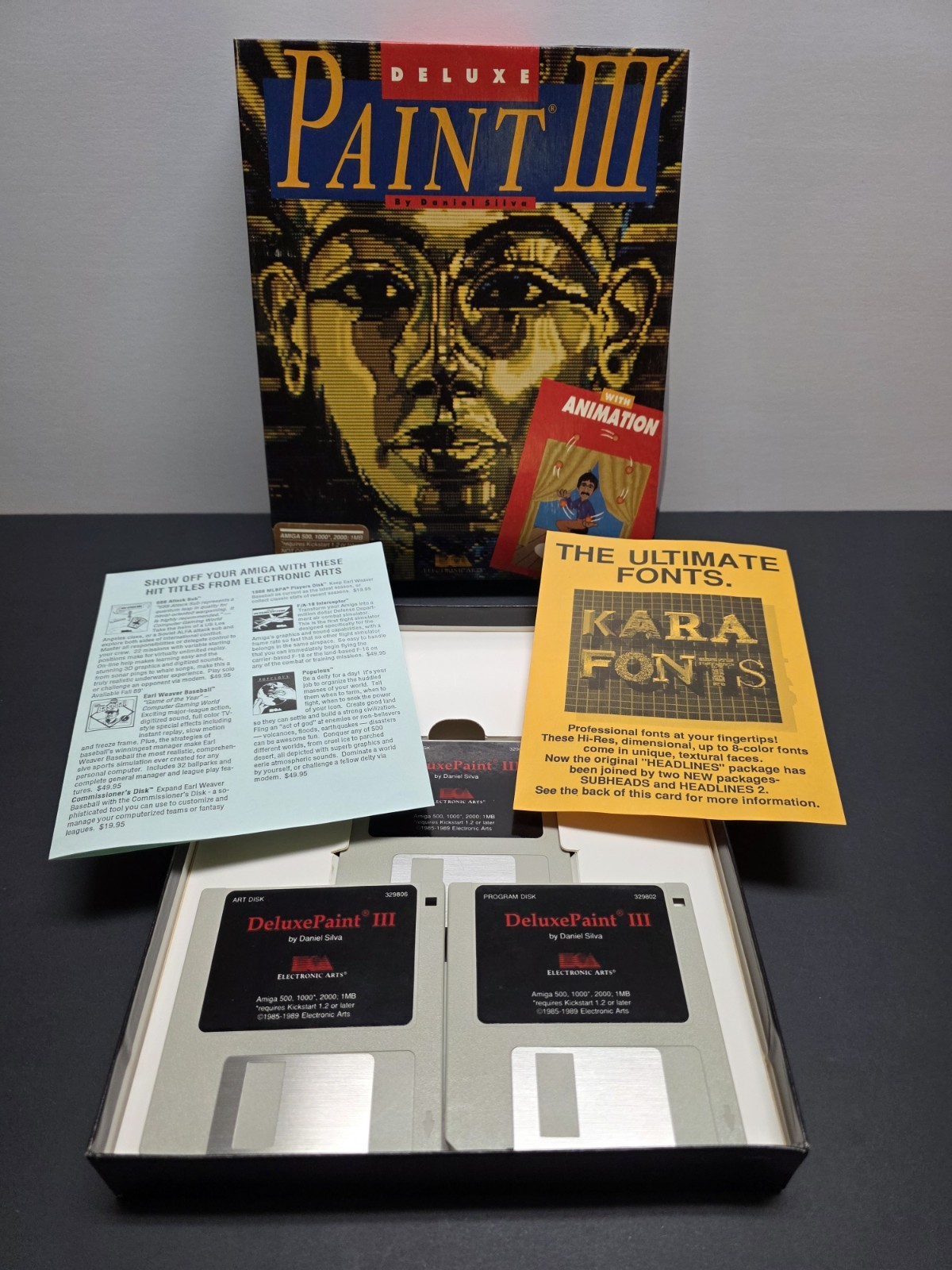 RARE AMIGA DELUXE PAINT III  with Animation by Electronic Arts  Commodore 1989