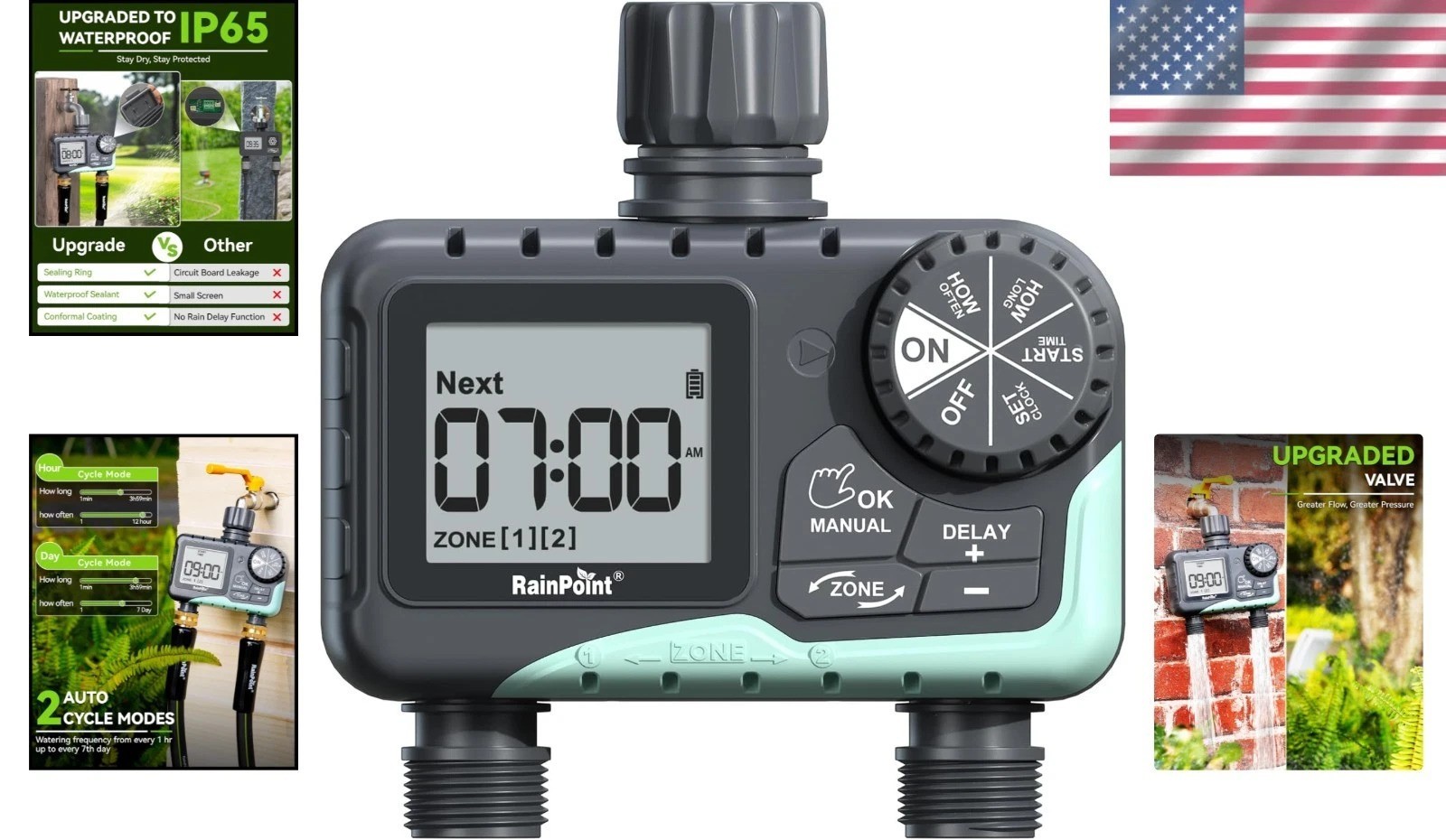 Automatic Sprinkler Timer - 2 Zone Irrigation Control