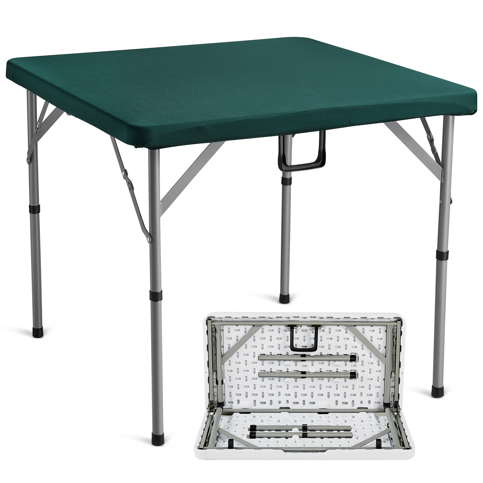 VEVOR Mahjong Table Fold-in-Half 4 Player Card Table & Wear-Resistant Tabletop