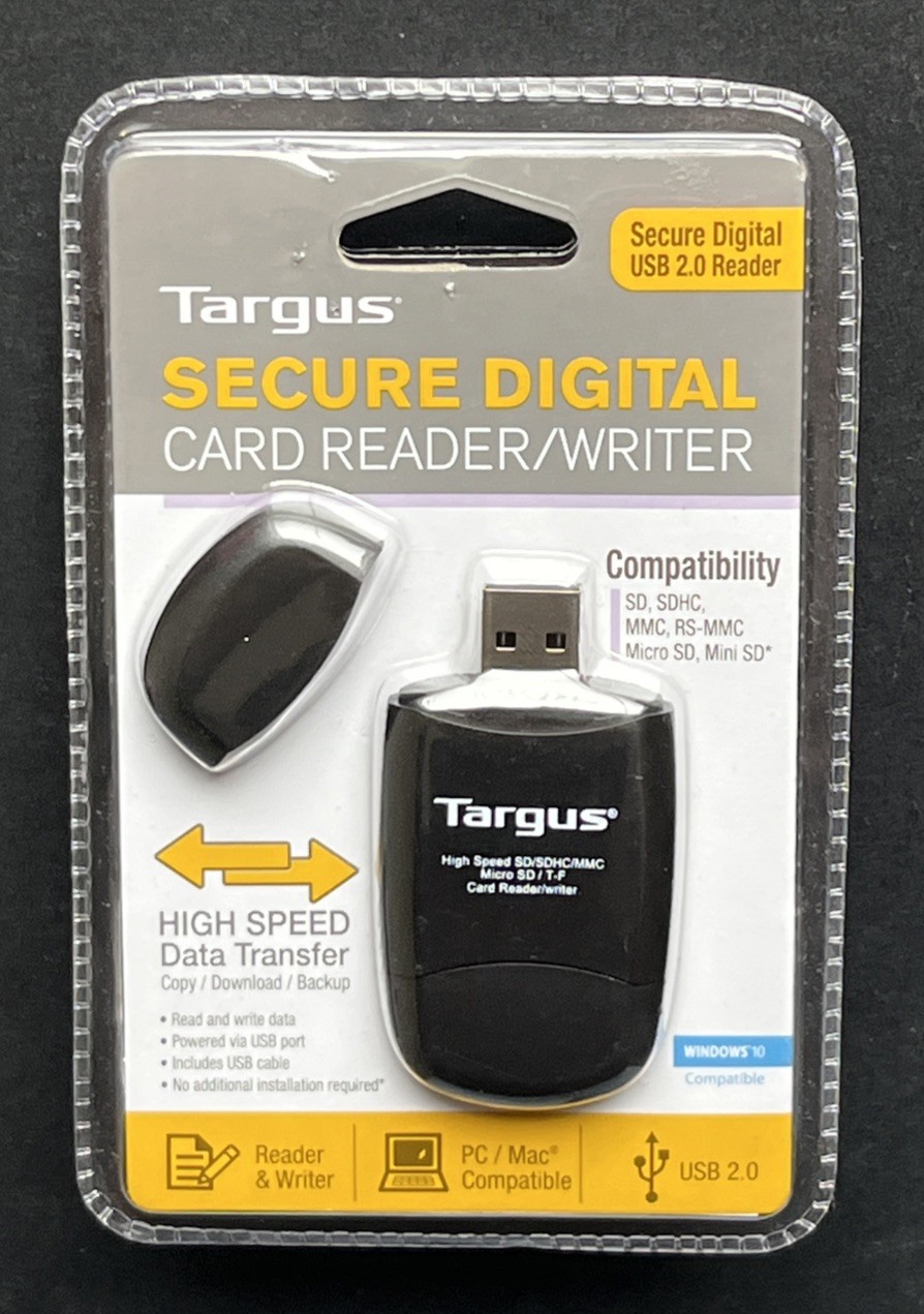 Targus Secure Digital SD Card Reader Writer USB High Speed For PC/Mac New