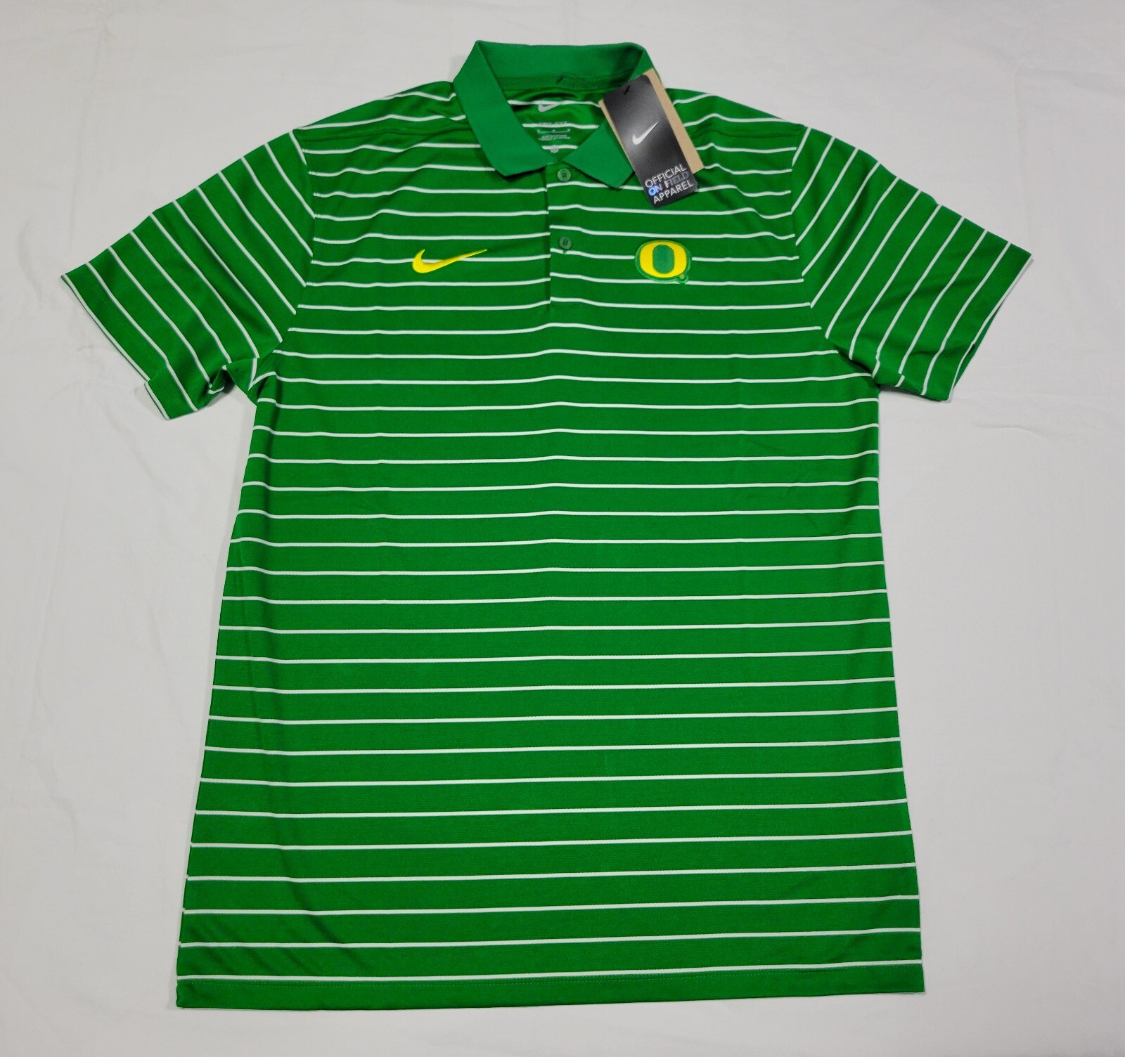 Nike Men's Oregon  Dri-FIT UV College  Stri Polo DJ4917-377 Green  SZ Medium