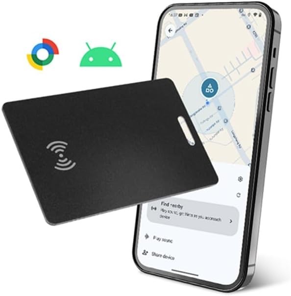 Smart Tracking Card for Android Wallets - GPS Finder with Wireless Charging