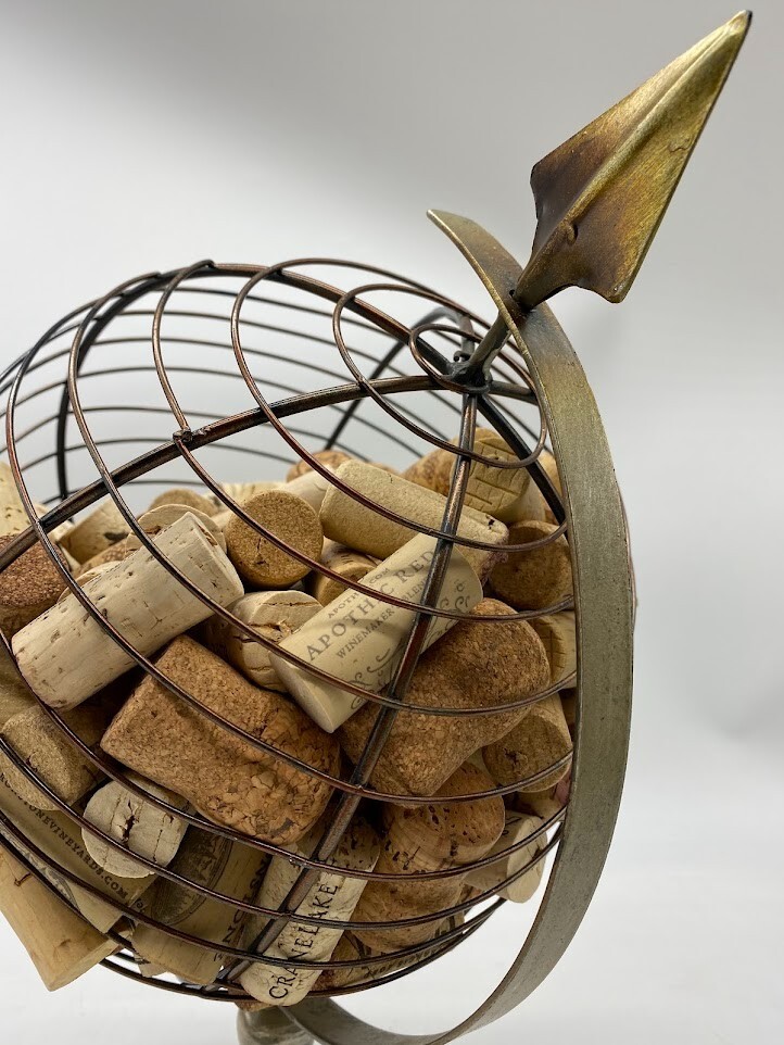 Metal Armillary Sphere Globe w/ Wine Corks
