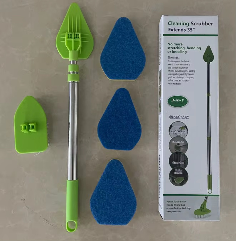 Triangle Sponge Telescopic Glass Wiper Multifunctional Cleaning Pad Bathroom Flo