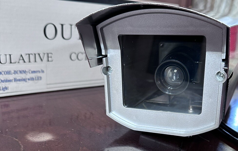 New In Box Outside Simulative CCTV Silver Camera