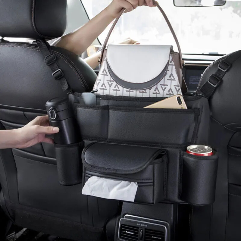 Car Seat Middle Hanger Storage Bag Handbag Pockets Stowing Tidying Organizer ﻿