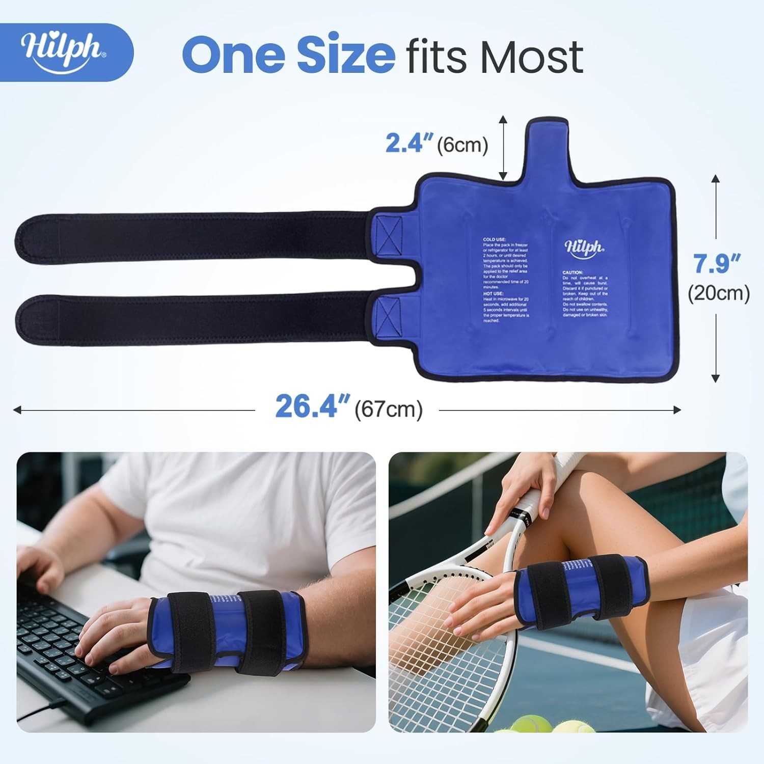 Hilph Wrist Ice Pack Wrap for Thumb & Hand & Arm with Large Extended Coverage, R