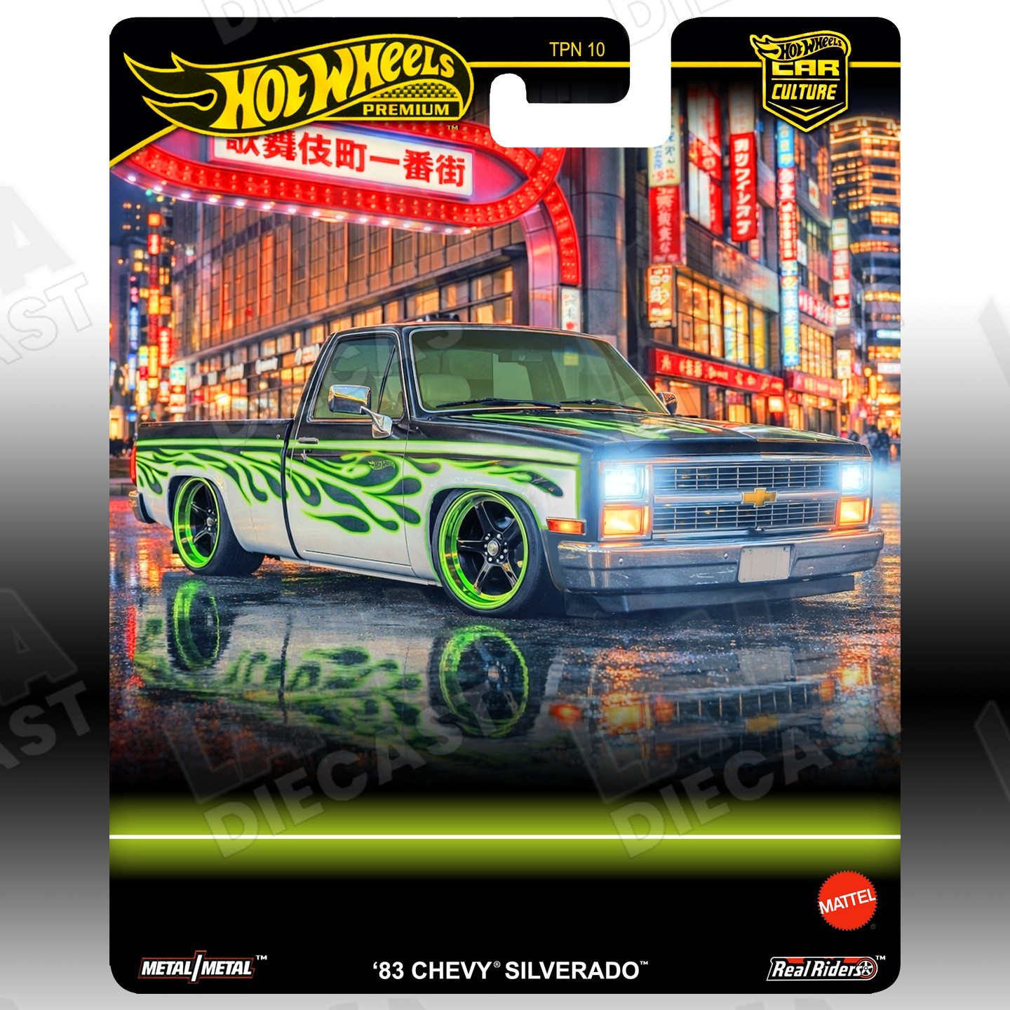 Hot Wheels '83 Chevy Silverado Flames 5 Pack Premium Custom Card C10 Truck 1:64