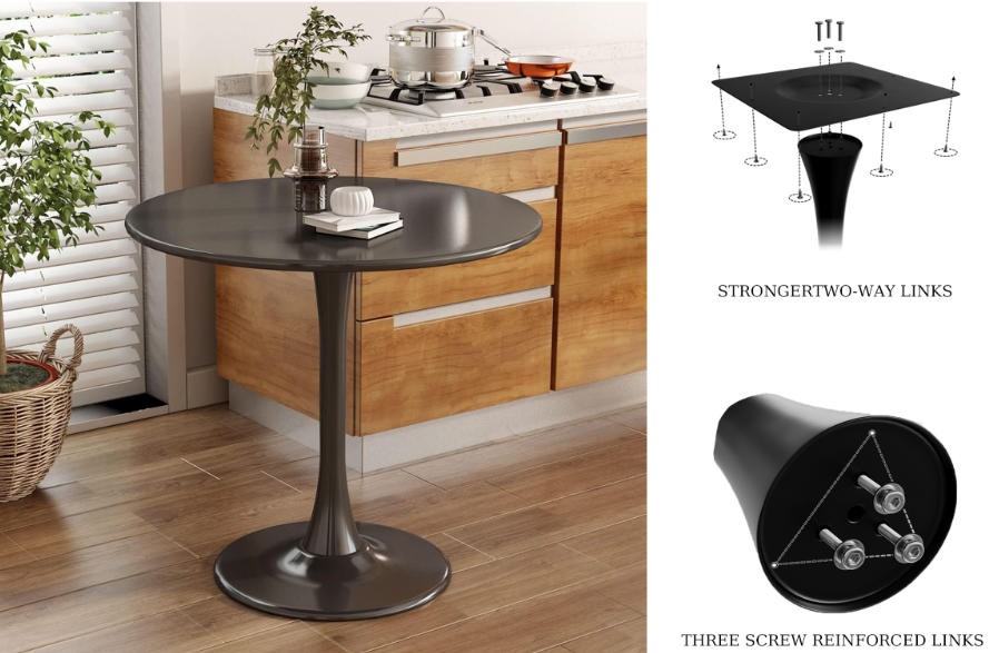Modern Round Dining Table, ∅31.5'' Kitchen Dining Room Furniture, Coffee Table