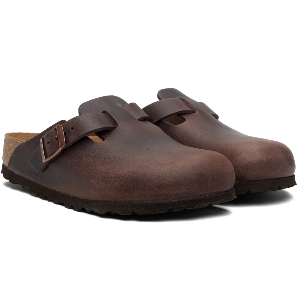 Birkenstock Boston Habana Oiled Leather Soft Footbed Clogs Unisex's Shoes