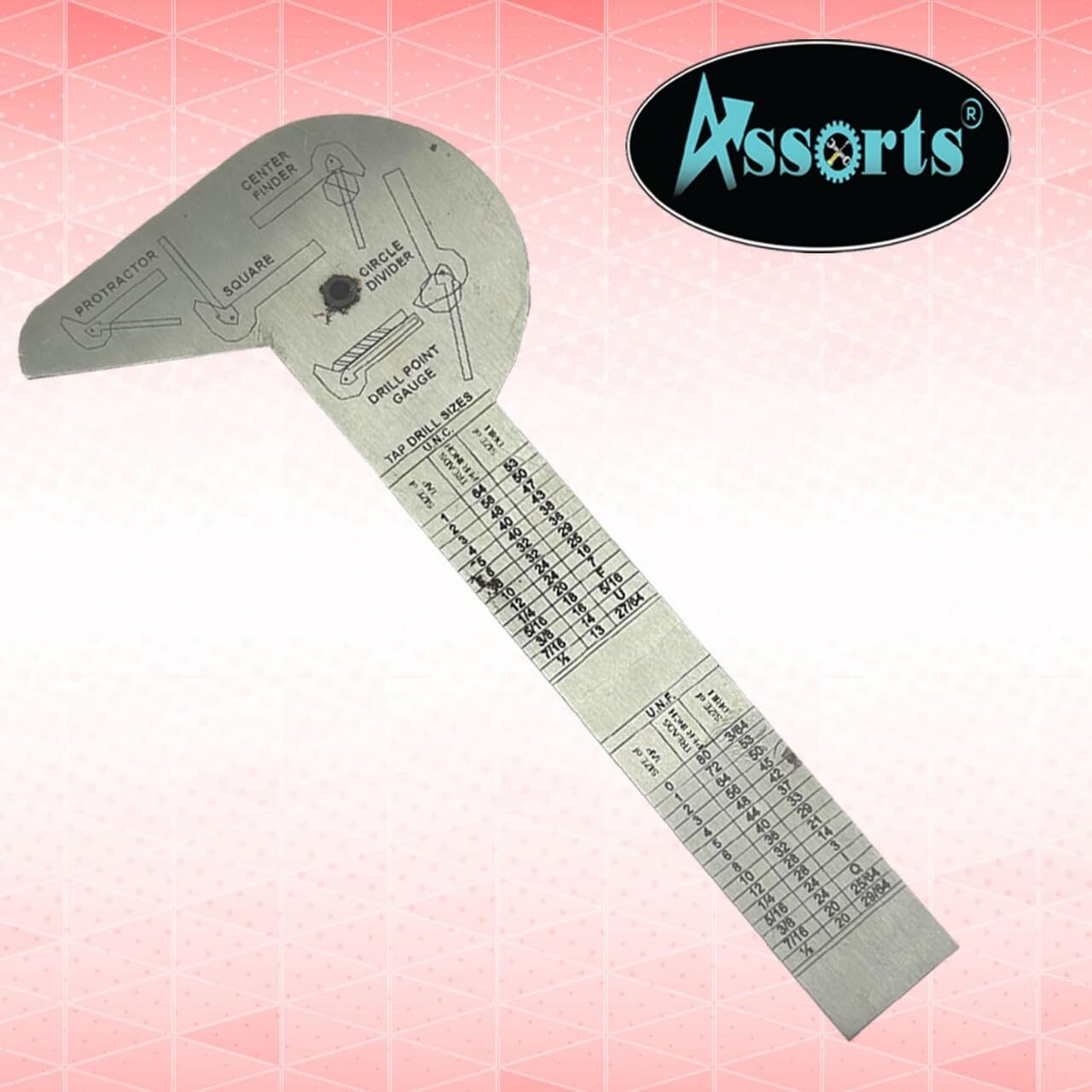 Multi Purpose Protractor Square Rule Centre Finder Divider Drill Point Gauge