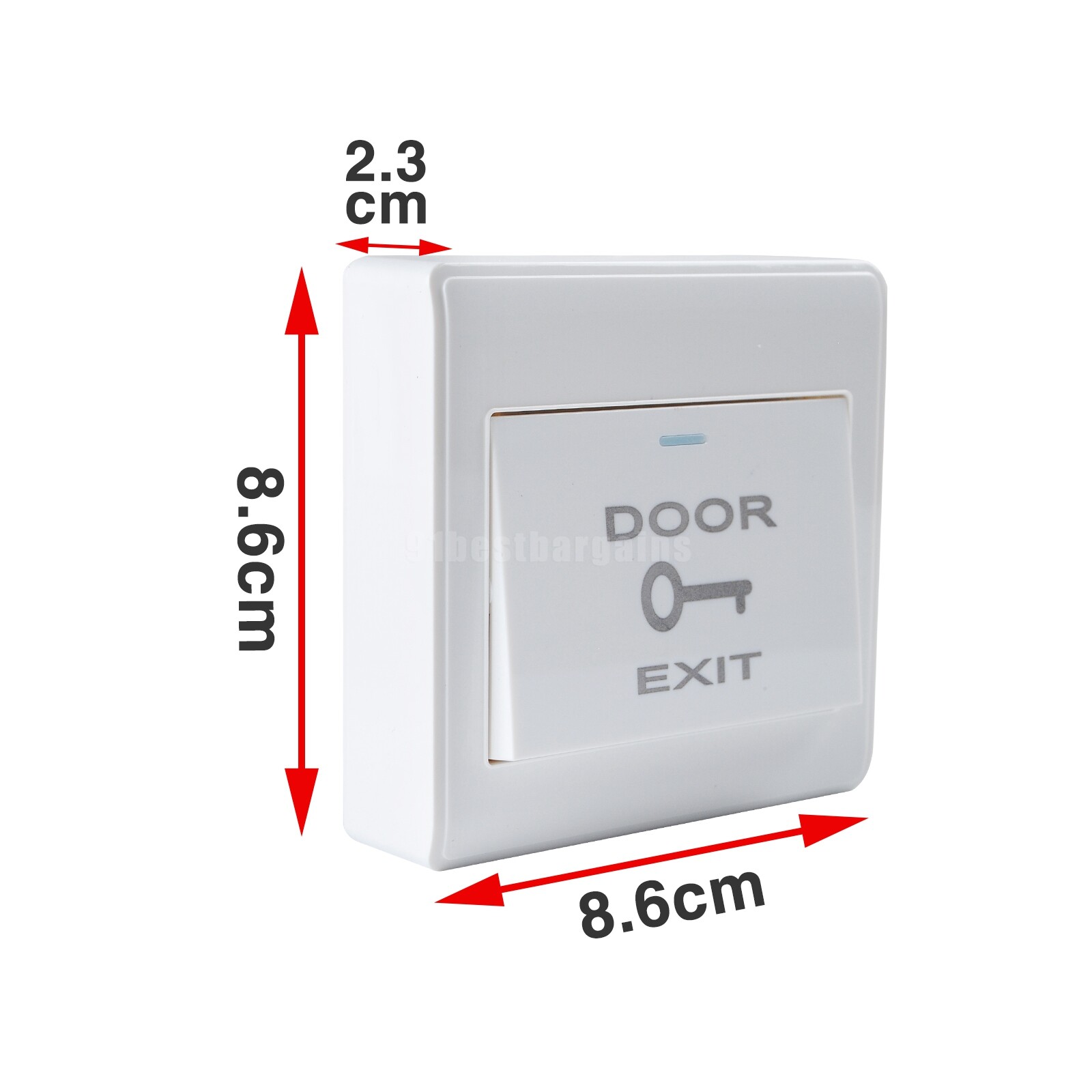 Push to Exit Button Release NO/NC/COM Door Switch Panel 86mmx86mm 36V 3A White
