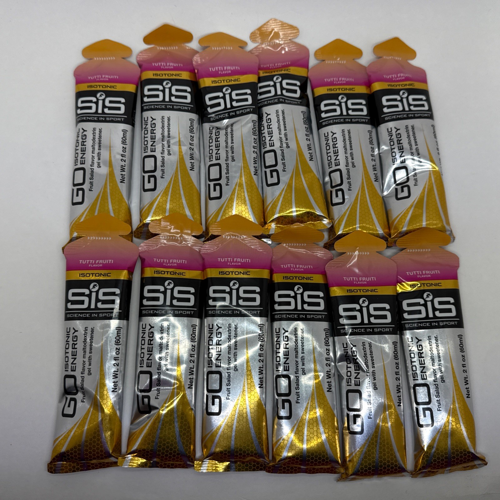 12 Tubes Science in Sport Energy Gel SIS Go Isotonic Energy TUTTI FRUTTI BB 8/26