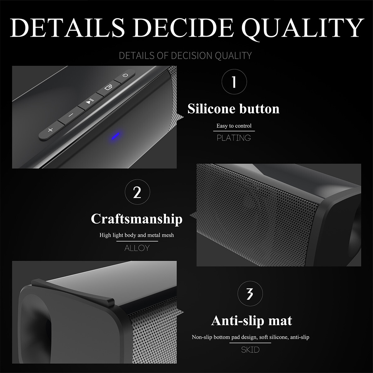 BS-28A Home Theater Audio 10W Sound Bar Bluetooth Speaker Long Stereo TF/AUX/FM