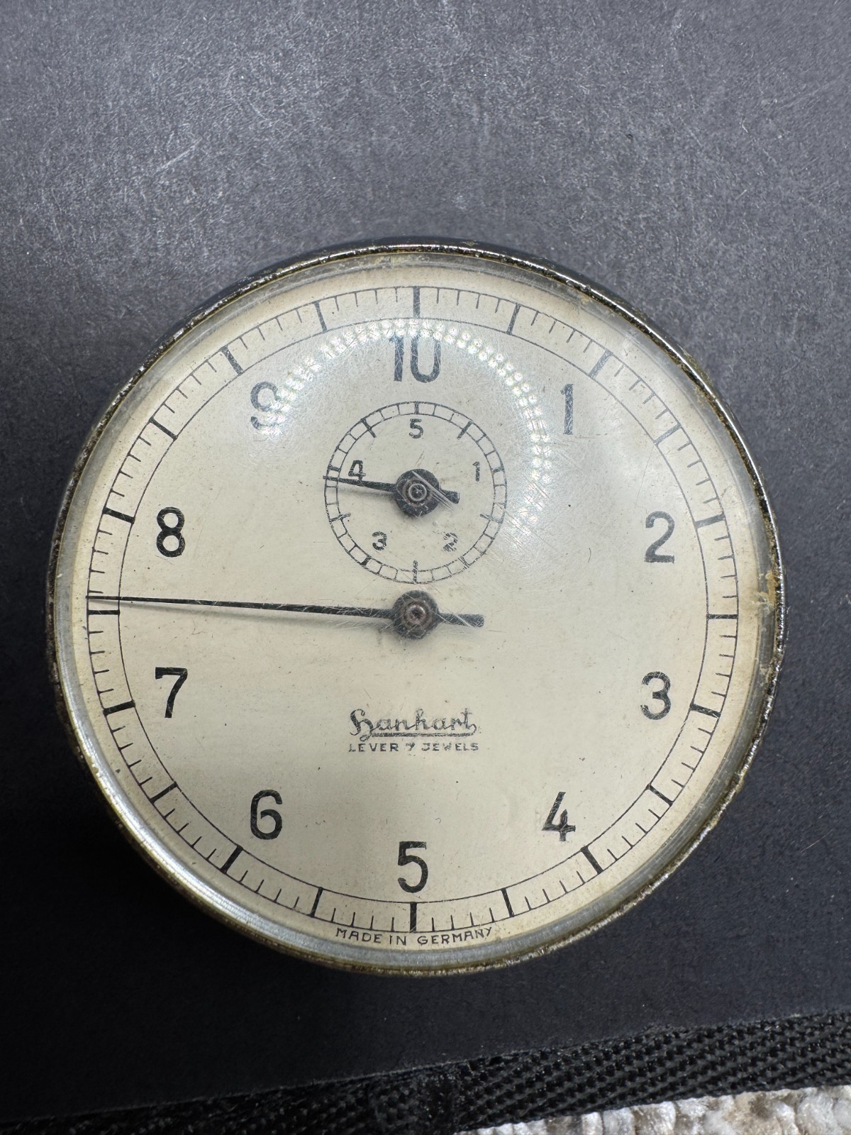 Vtg Hanhart Lever 7 Jewels "Boy" Stop-Watch 1/10 Sec Silver Tone Made In Germany