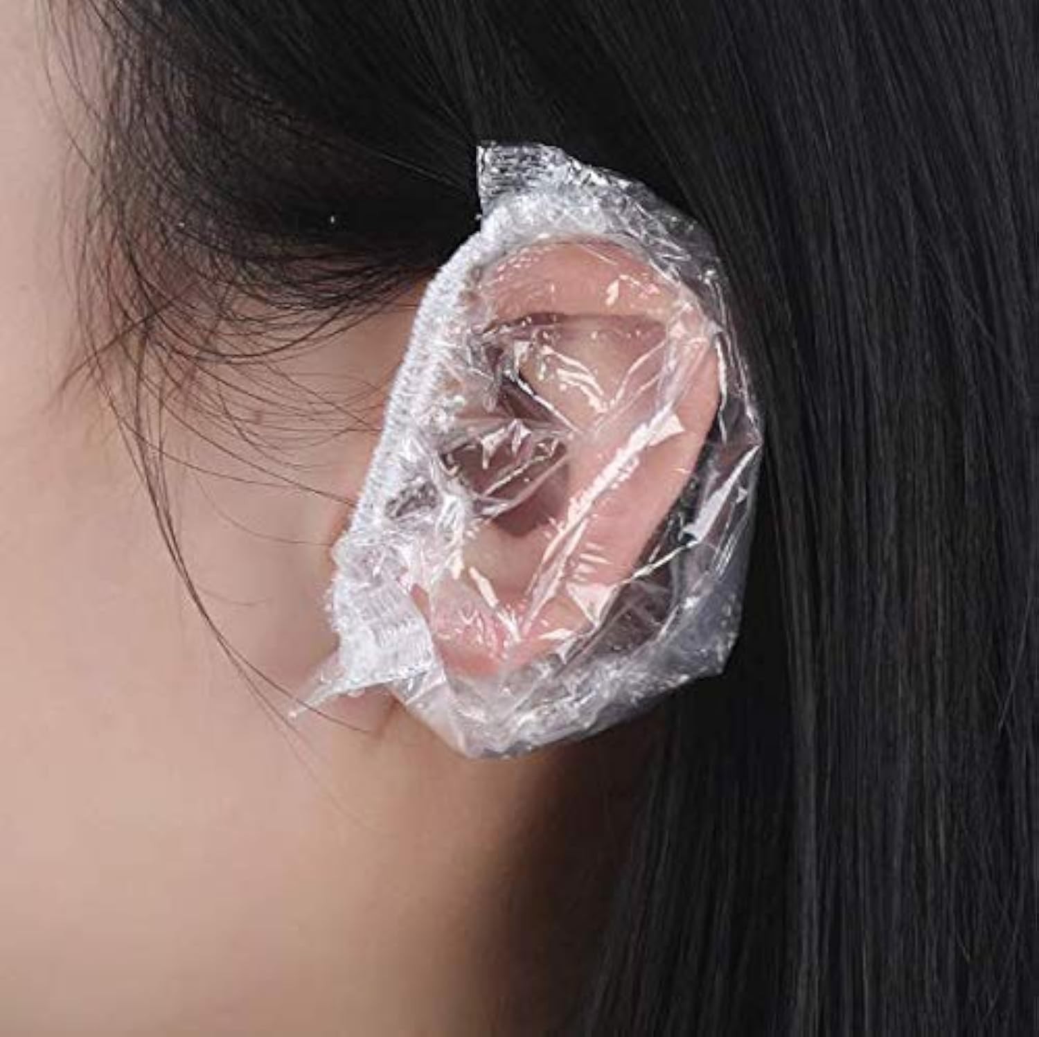 100PCS Ear Protector Caps Disposable Elastic Clear Shower Water Ear Covers La...