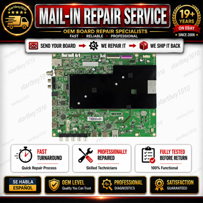 Repair Service  Vizio Main Board M75–C1, XFCB0TK001020X, 756TXFCB0TK0010