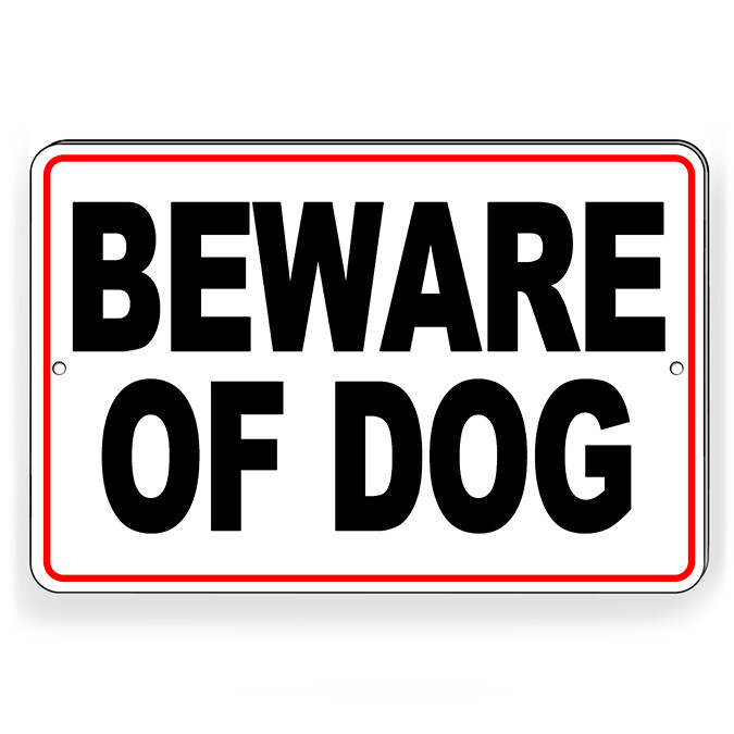 Beware Of Dog Metal Sign doberman security warning attack dog will bite BD56