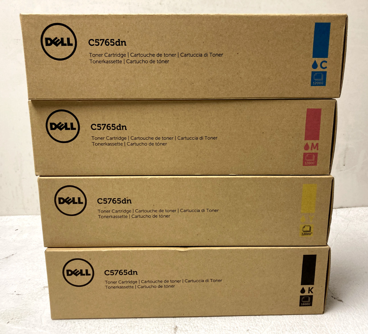 Lot of 4 Dell C5765dn Imaging Drum Set CMYK T5P23 KDPKJ 9MHWD GHJ7J New