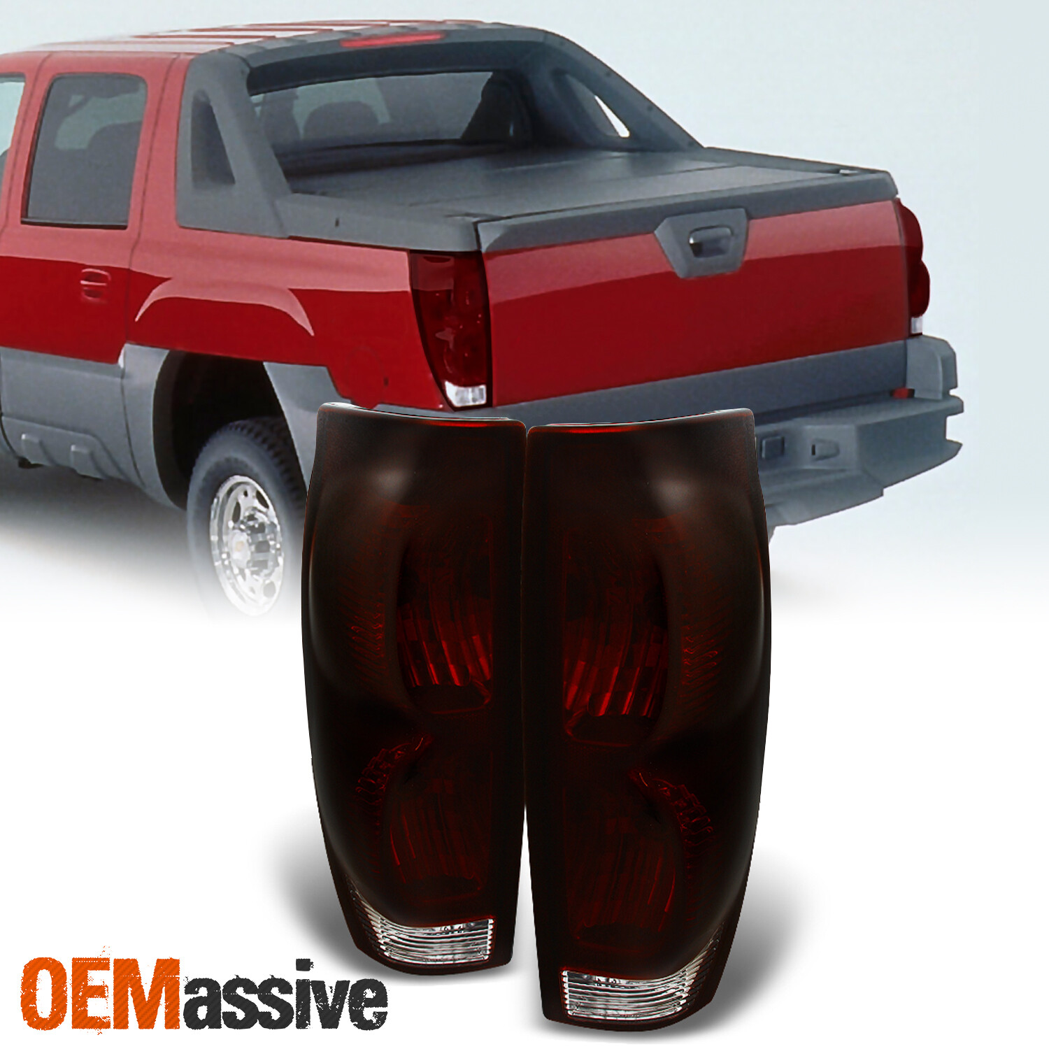Fit 2002-2006 Chevy Avalanche 1500 2500 Pickup Dark Red Tail lights Replacement