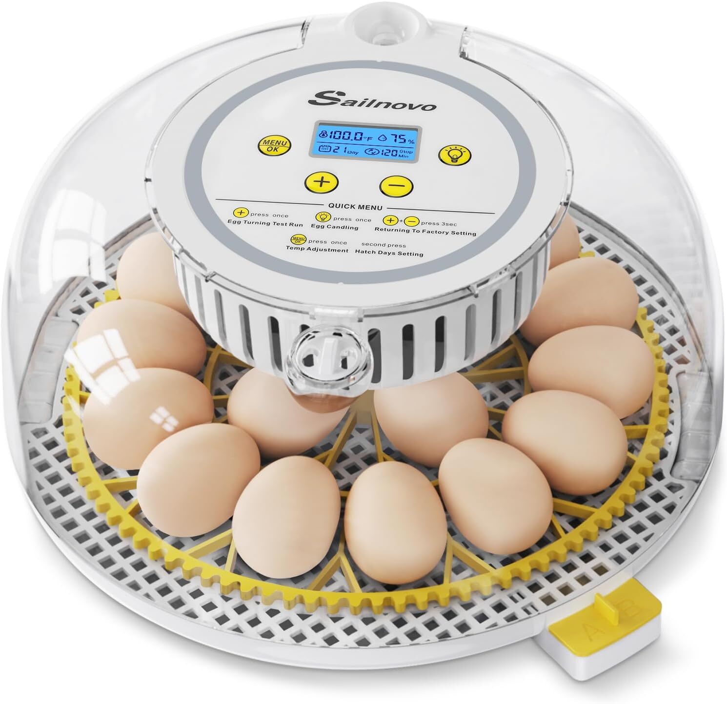 18 Egg Incubator for Hatching Chick with Automatic Turning & Stop, Egg Candler
