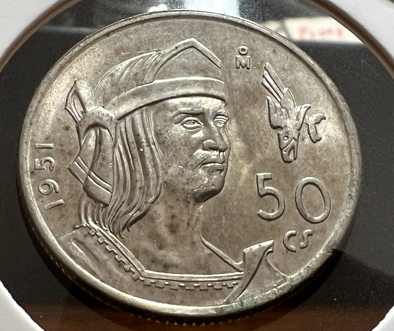 1951 MEXICO SILVER 50 CENTAVOS  UNCIRCULATED