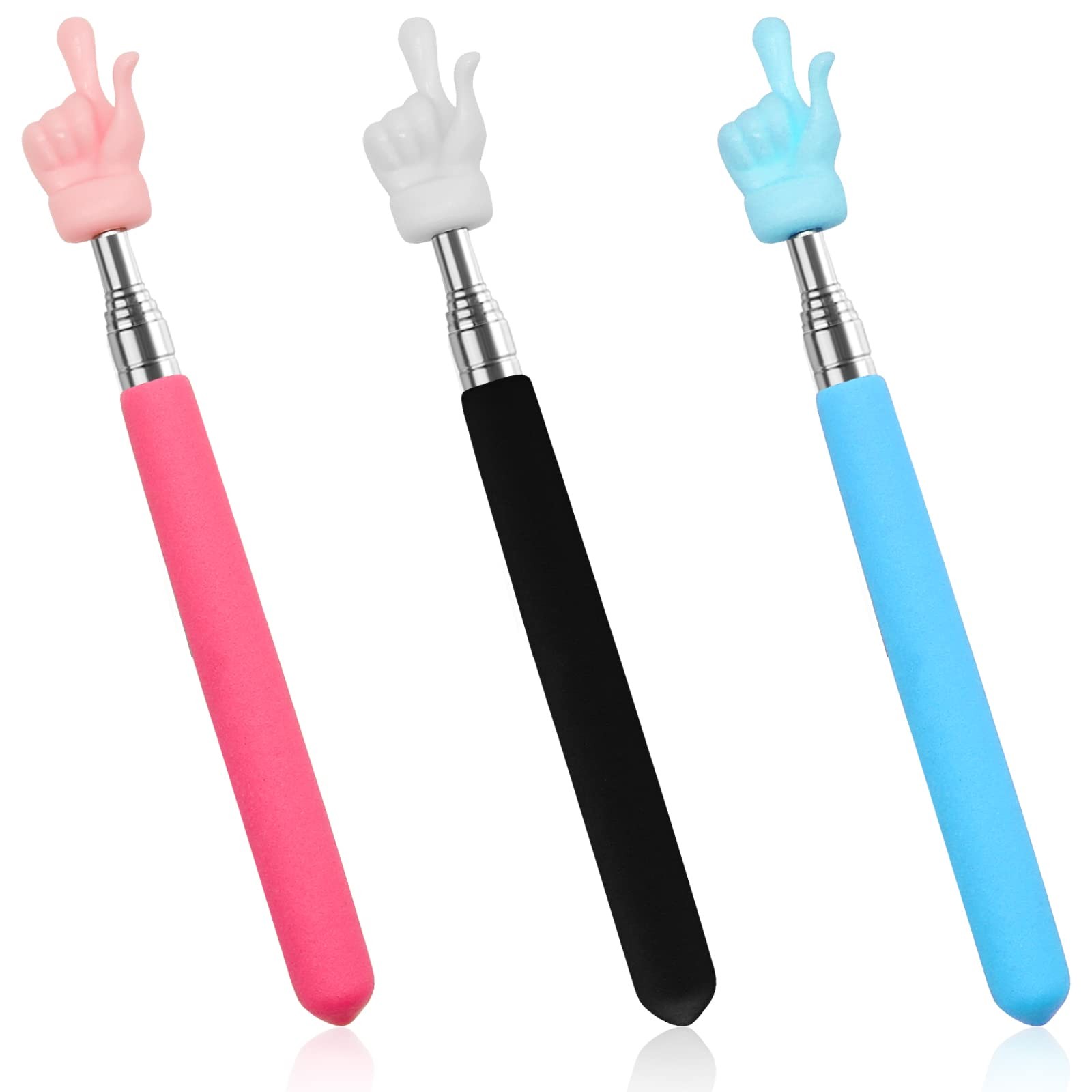 3 Pcs Telescopic Teachers Pointer, Extendable Hand Pointer Finger 3pcs