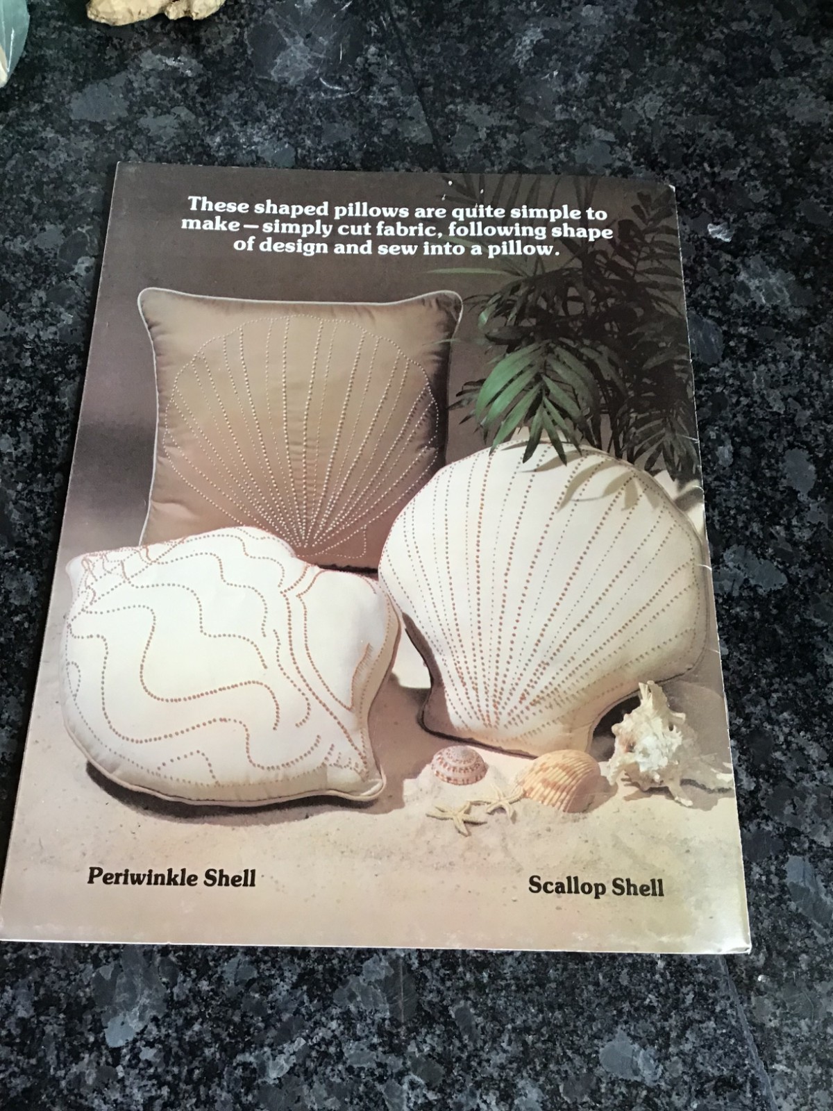 1982 Vtg Sea Shells Candlewicking Iron on Transfer Patterns Plaid 7650