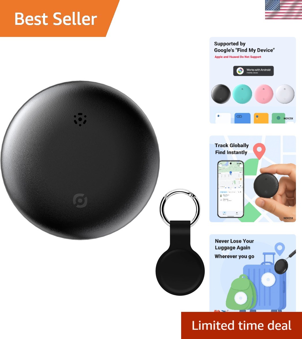 Portable Black Air Tracker Tag for Android - 2025 Technology for Secure Tracking