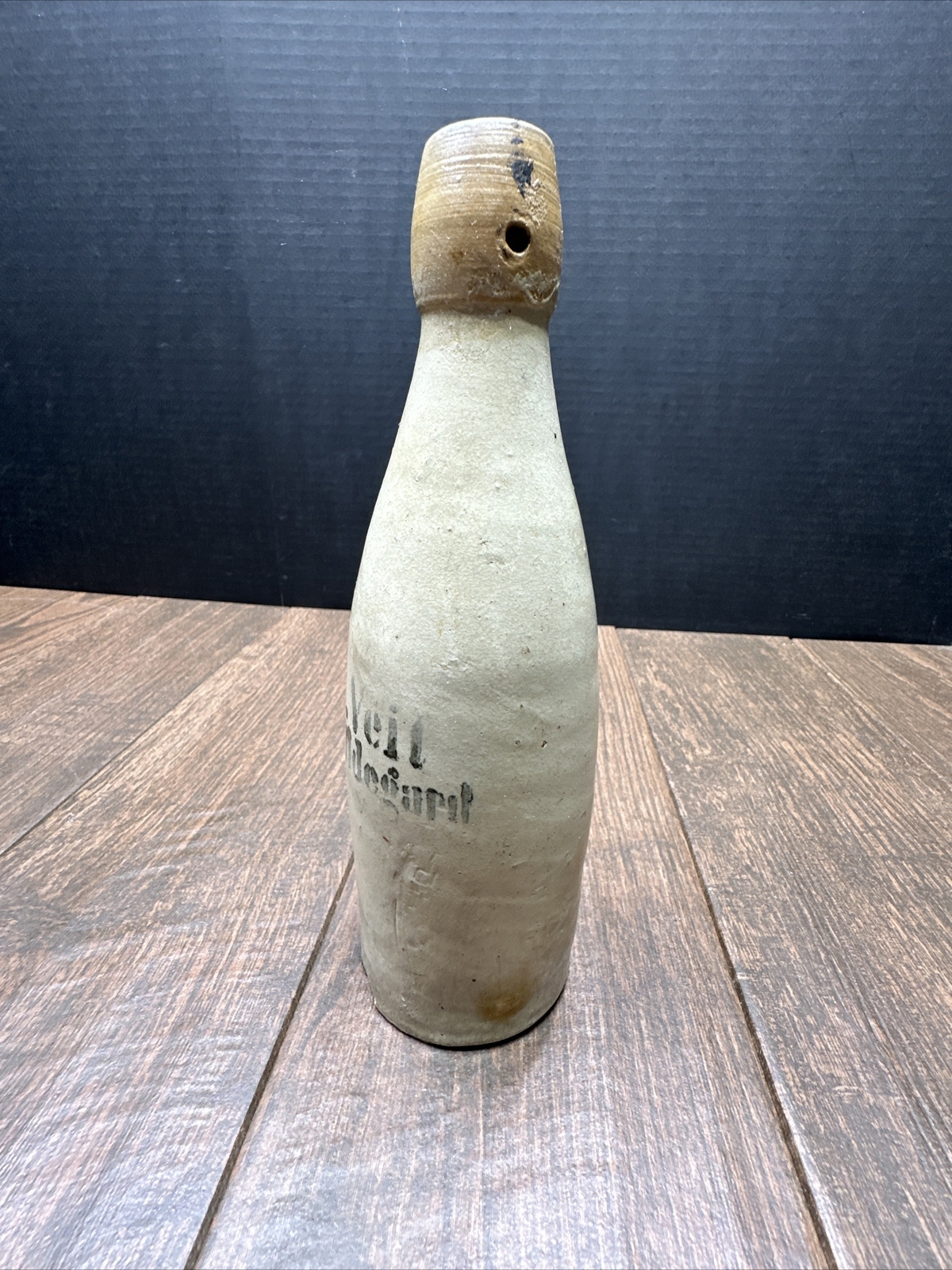 Vintage Glazed E.VEIL STONWARE BOTTLE