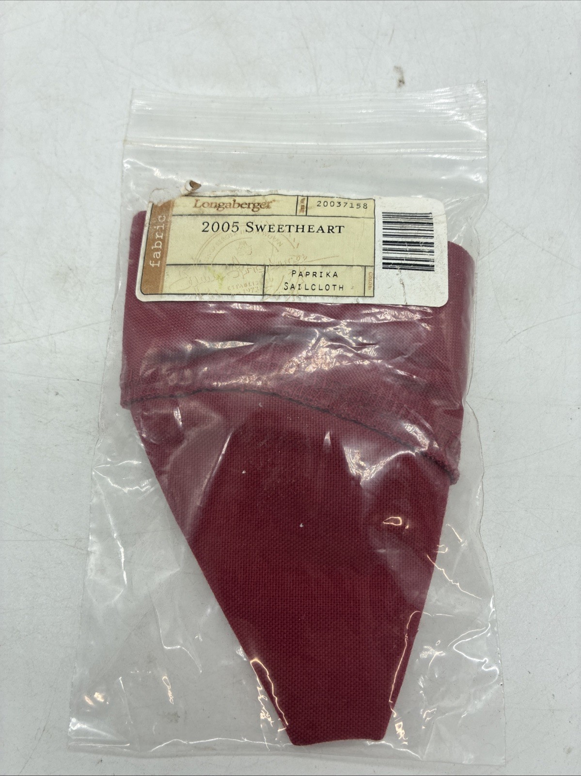 Longaberger 2005 Sweetheart Basket Fabric Liner Paprika Sailcloth #20037158 NEW
