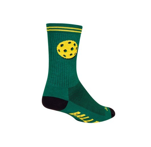 Socks - SockGuy - Baller 6" Crew L/XL Cycling/Running NEW Green Pickle Ball MEN
