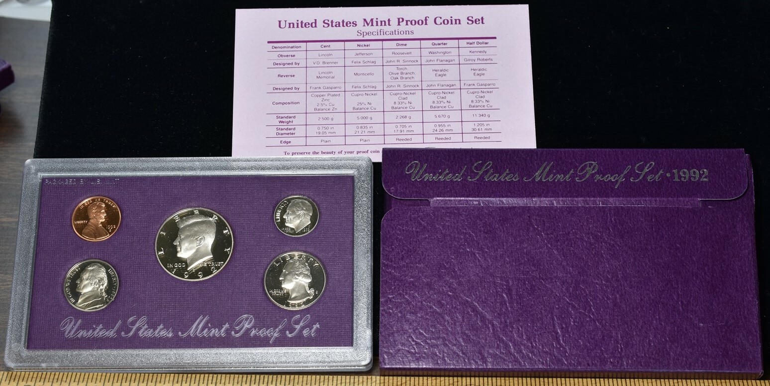 1992-S U.S. Mint Proof Set 5 Coins - Pristine Hand Picked Set