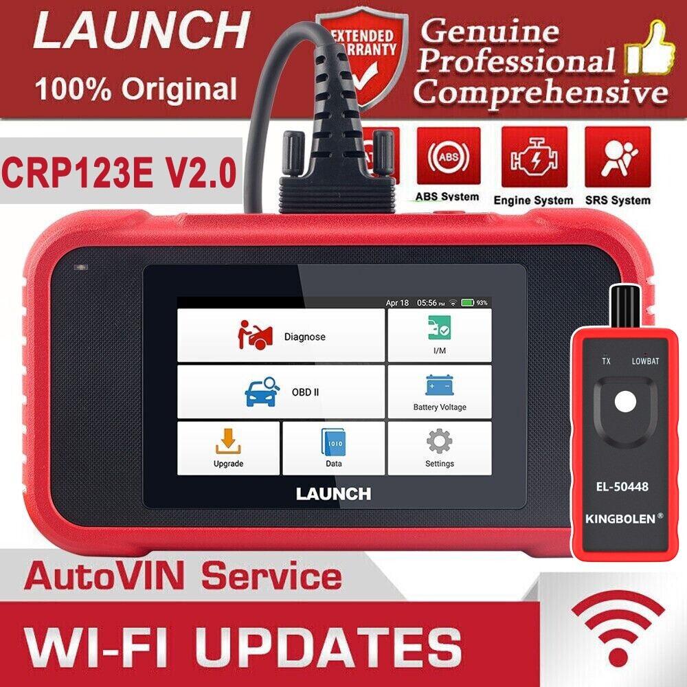 LAUNCH CRP123E V2.0 OBD2 Scanner Reader Check Car Engine ABS SRS Diagnostic Tool