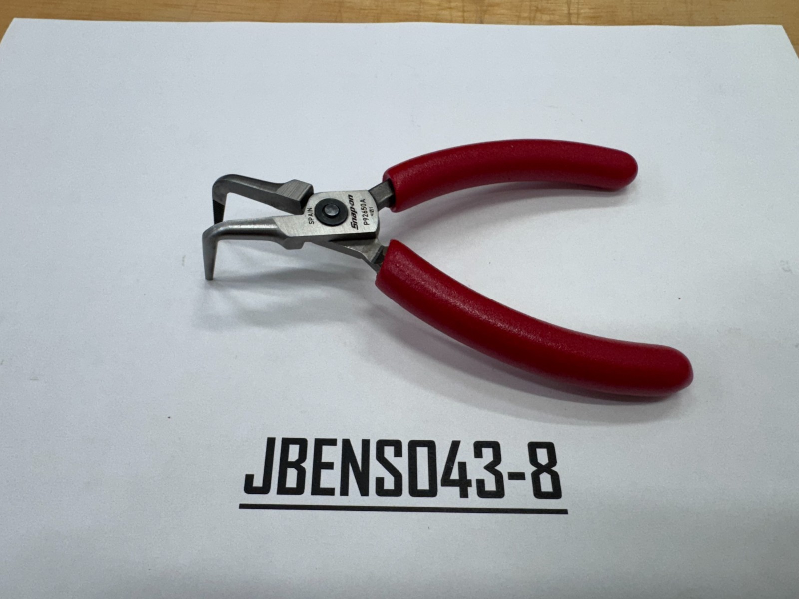 Snap-on Tools NEW RED Soft Grip 5" 90° Bent Needle Nose Precision Pliers P92650A