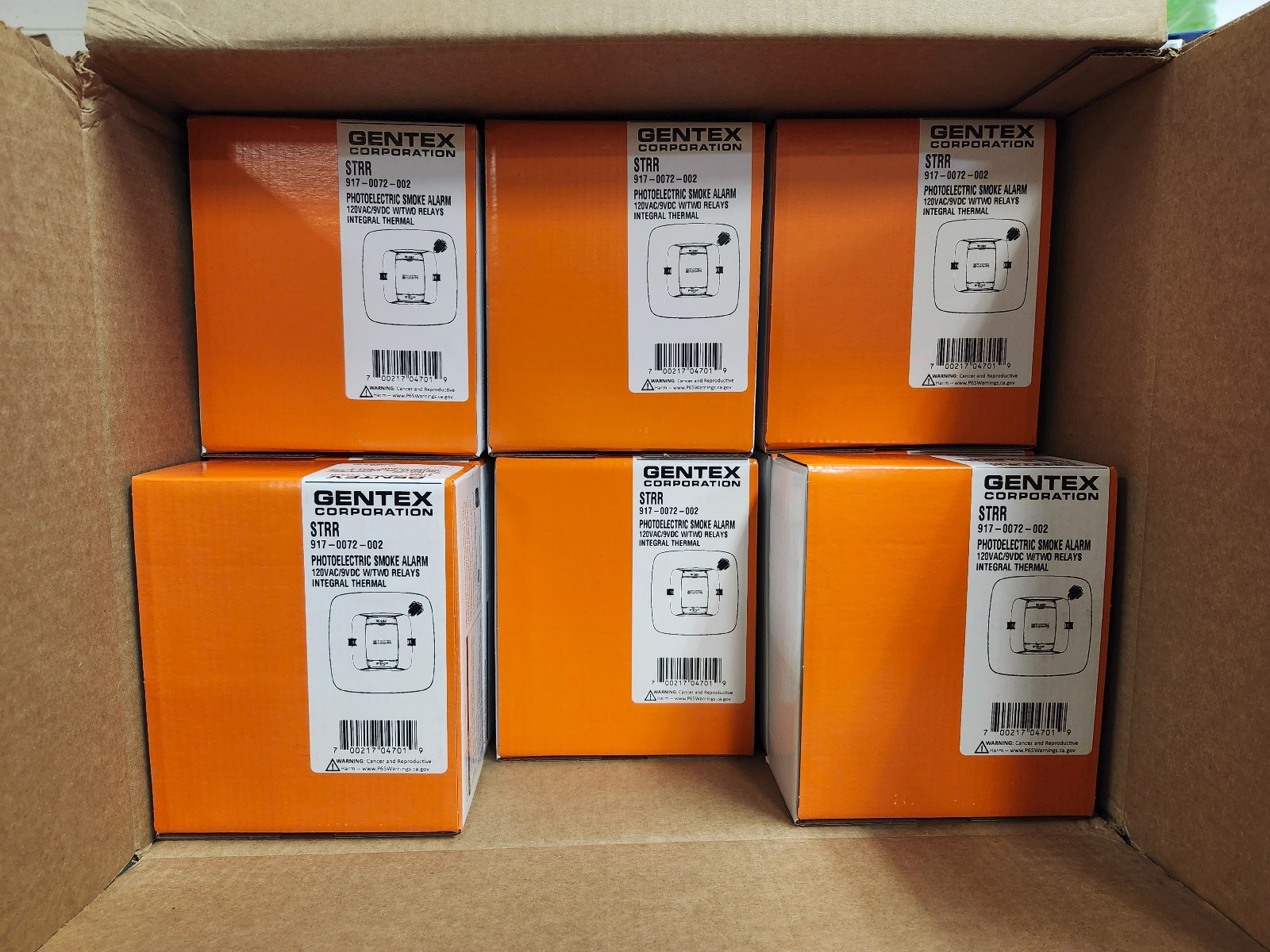 Smoke Alarm W/Thermal, 120 VAC, Relay Contacts, Battery Back up, Gentex #STRR