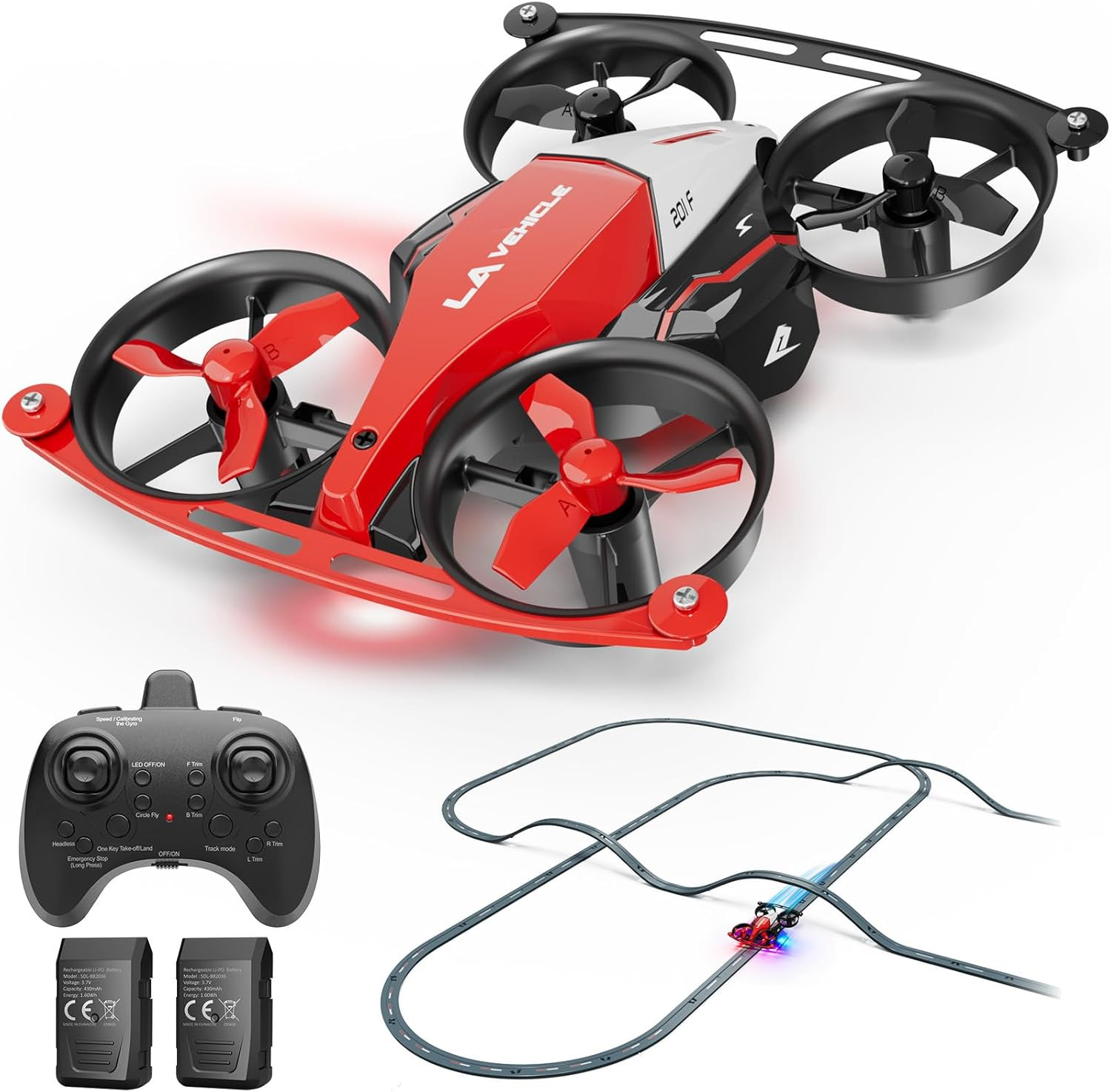 Drones for Kids 8-12, Mini Indoor Drone with 24 Piece Track Set, 2 in 1 RC Quadc