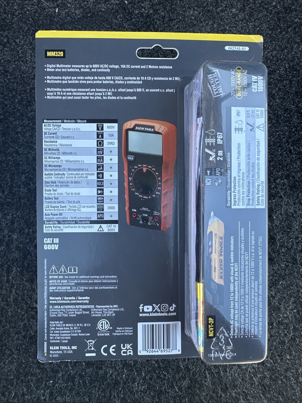 Klein Tools Electrical Test Kit # 25kit1 - Digital Multi-meter-voltage Tester