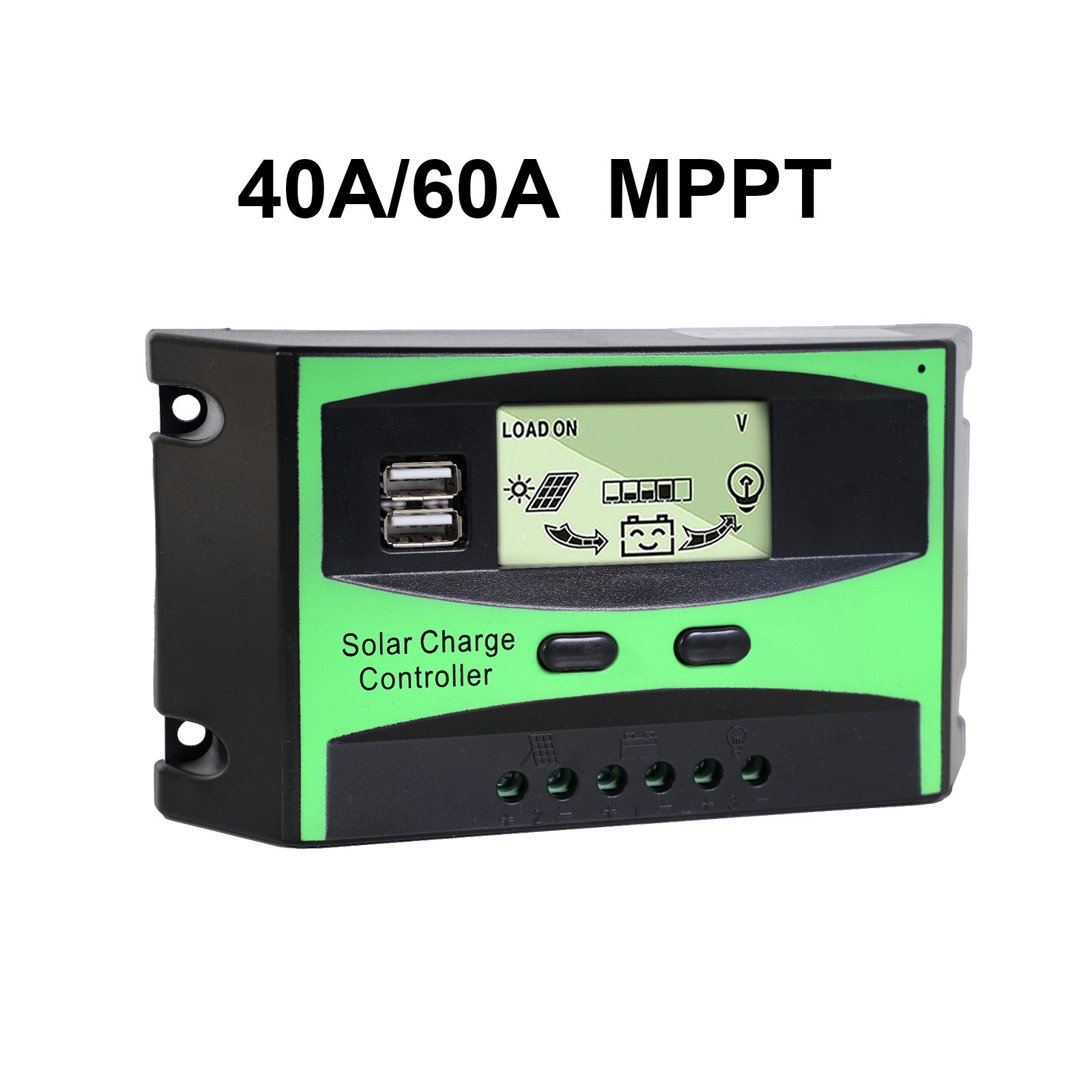 40A 60A Solar Charge Controller MPPT Level 12V/24V Regulator with LCD Display US