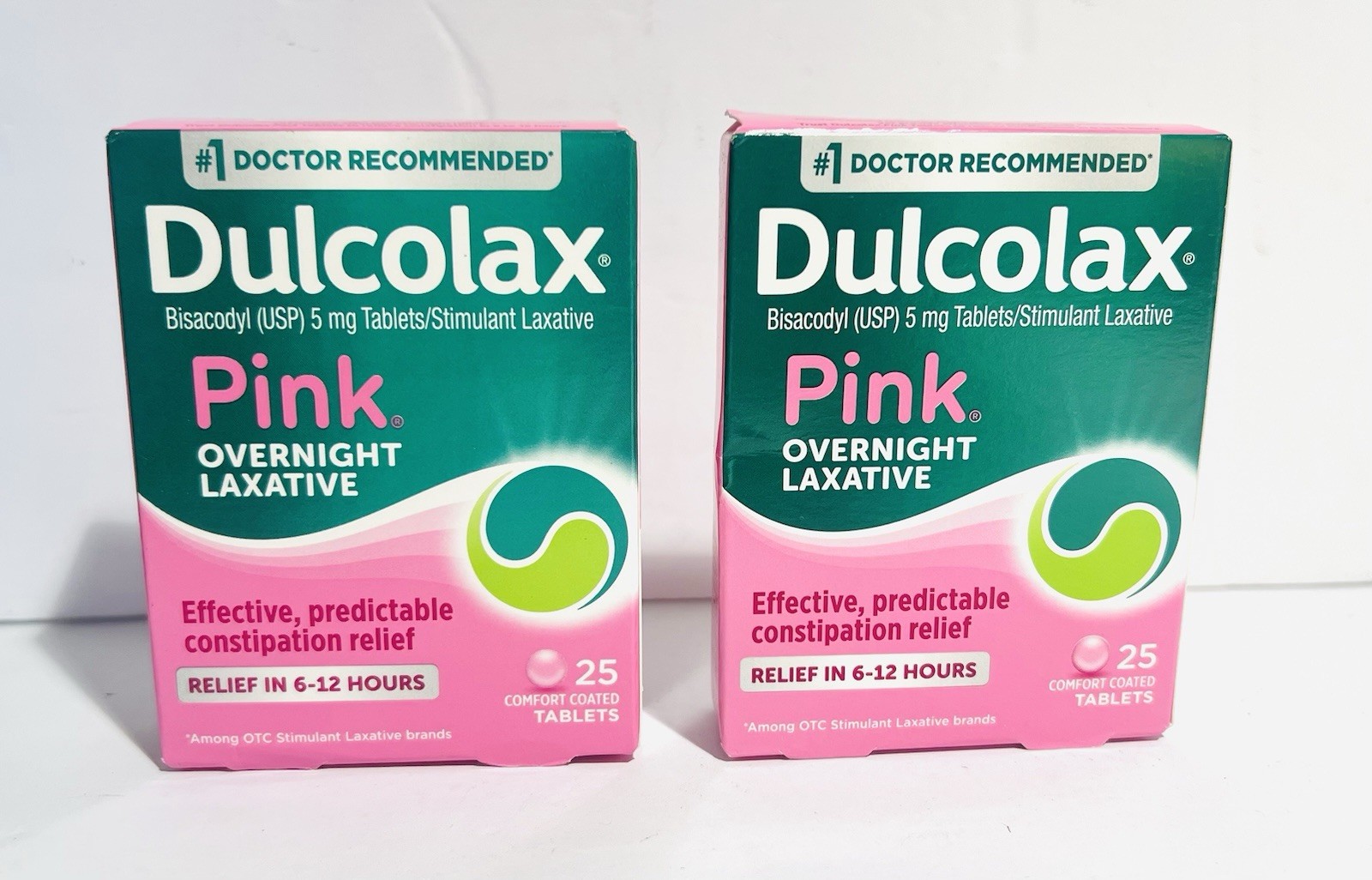 2 PK Dulcolax Pink Stimulant Laxative Tablets Constipation Relief 25 Tablets