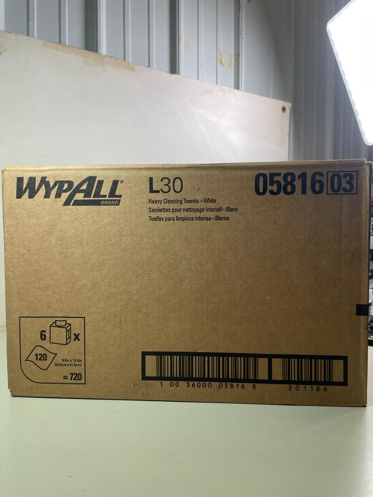 Wypall 05816 L30 White DRC Box of 720 Towel/Wipes 16.4" x 9.8" 6x 120ct Per Case