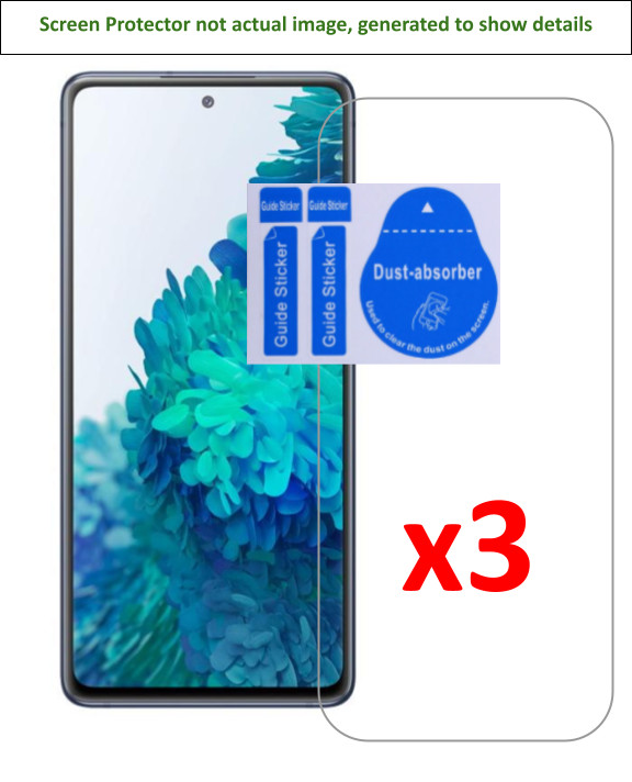 3x Samsung Galaxy S20 FE/S20 FE 5G Screen Protector w/ cloth and install sticker