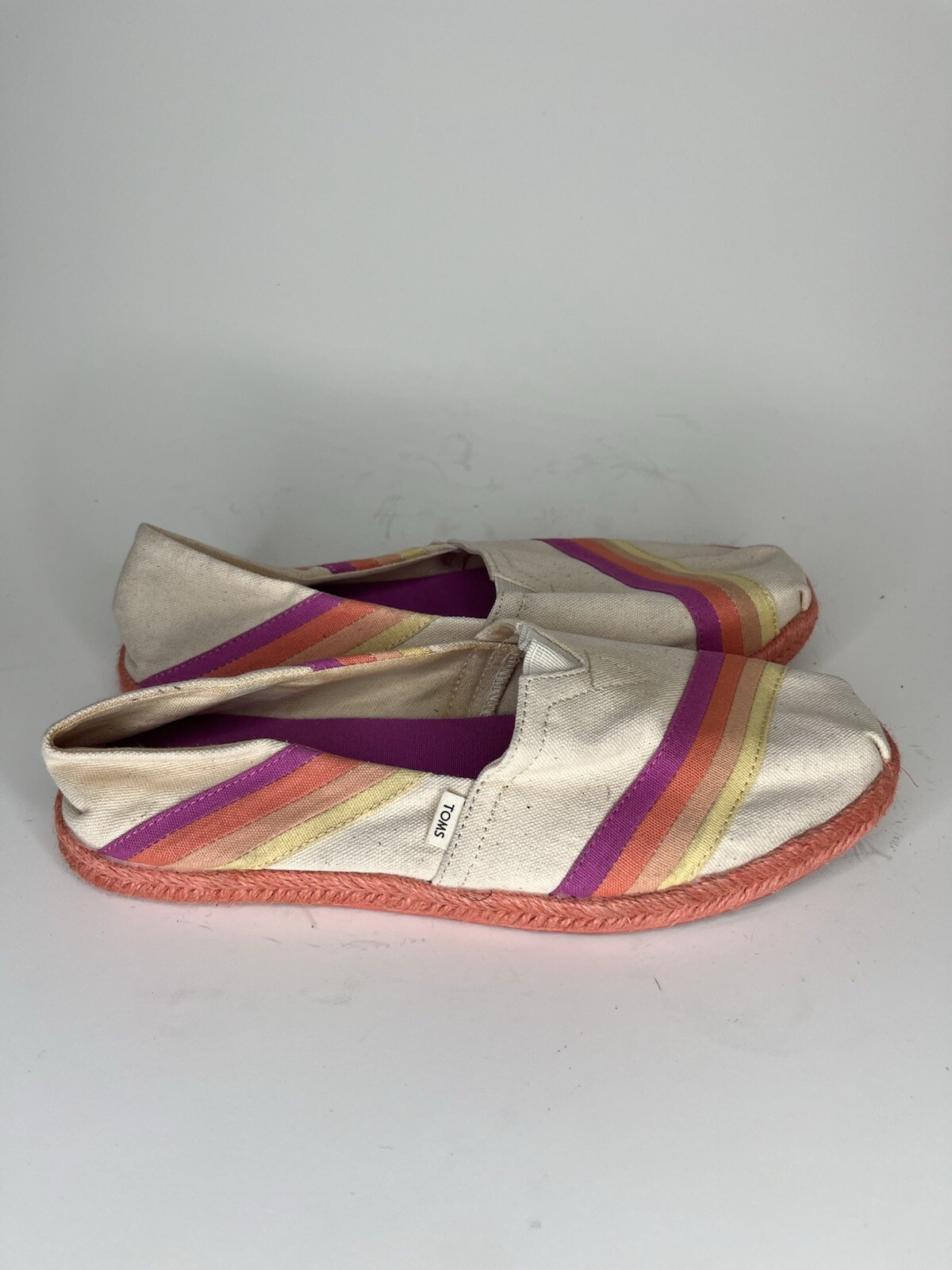 Toms Shoes Flats Slip Ons Women Size 8.5 Multicolor Textile Comfort Walking