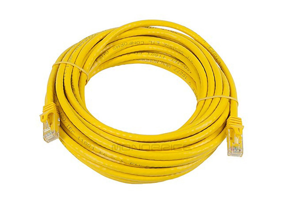 Flexboot Cat6 Ethernet Patch Cable Network RJ45 Stranded UTP 24AWG 25ft Yellow
