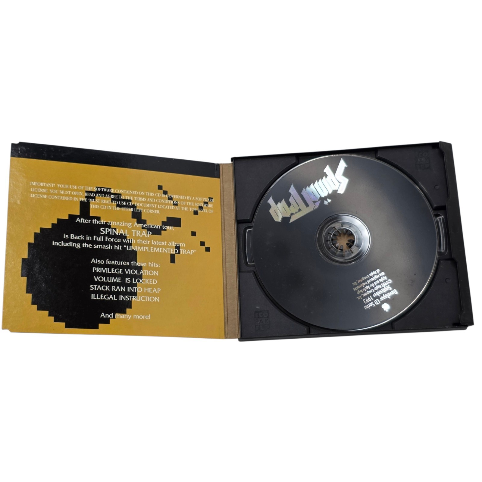 1993 Vintage Apple Developer CD “Spinal Trap” Mac Software Reference Disc