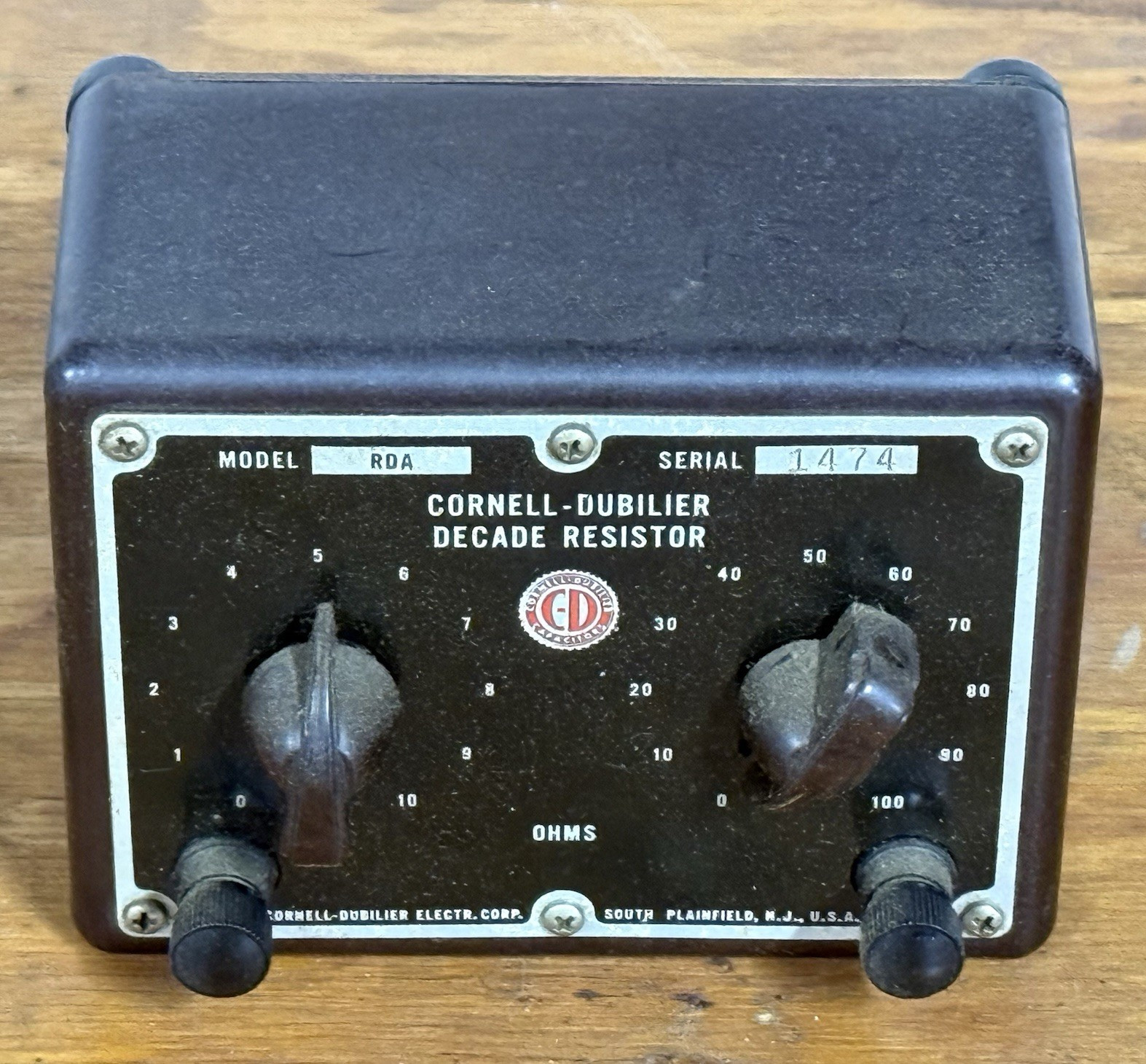 Vintage Cornell Dubilier Model RDA Decade Resistor Box UnTested Ham Radio Lab