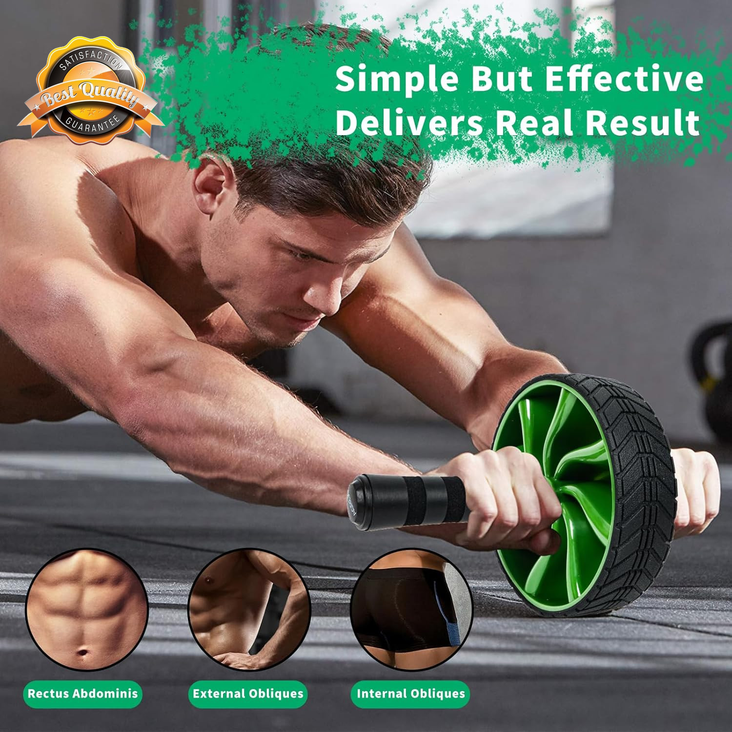 Ab Roller Wheel Core Abdominal Strength Training Home Gym Exercise Men