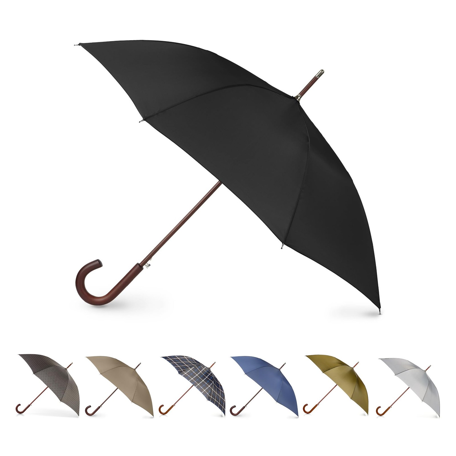 Totes Auto Open Water Repellent Stick Umbrella with Classic One Size, Black
