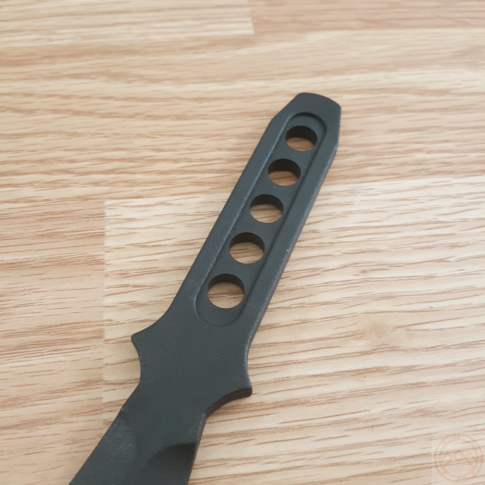 CIA Sticker Fixed Knife 3" Black Polycarbonate One Piece Construction Blade