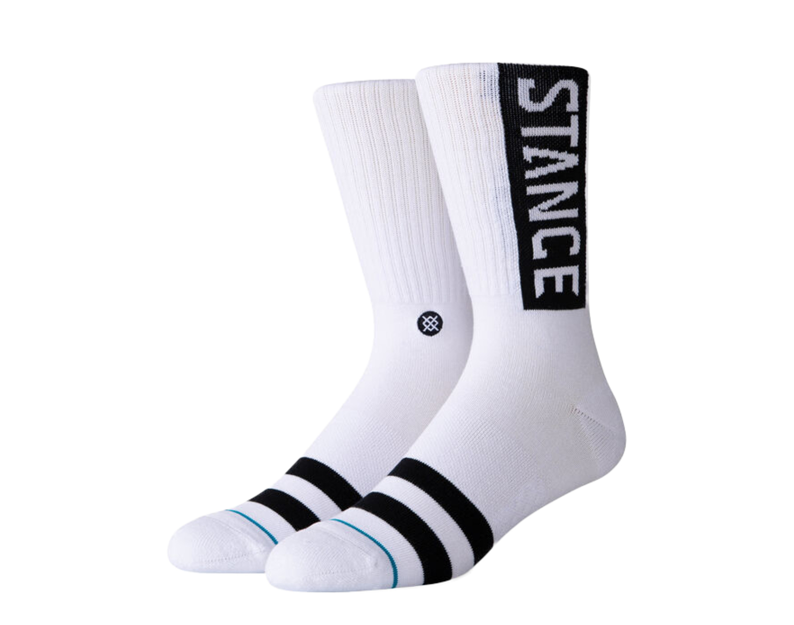 Stance UnCommon Solids Classic OG White/Black Crew Socks M556D17OGG-WHT